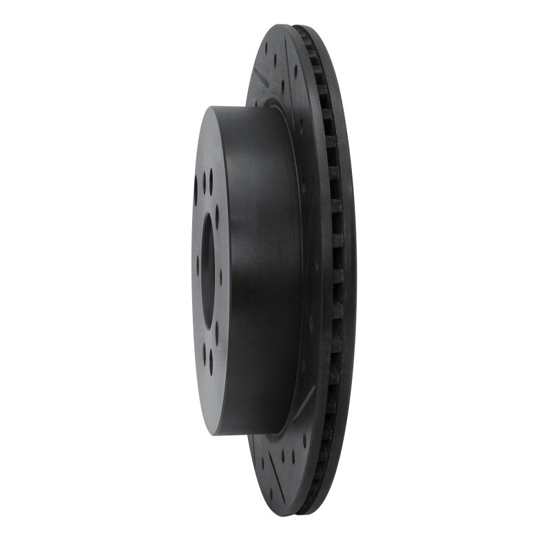 R1 Concepts R1 07-12 Ford Edge Rear Right Drilled & Slotted Black Brake Rotor