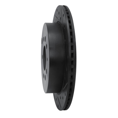 R1 Concepts R1 07-12 Ford Edge Rear Right Drilled & Slotted Black Brake Rotor