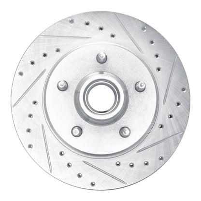 R1 Concepts R1 90-02 Chevrolet ASTRO Front Right Drilled & Slotted Silver Brake Rotor
