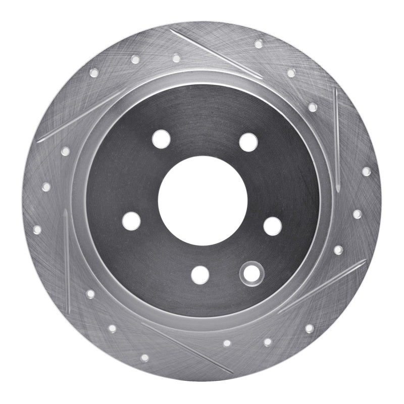 R1 Concepts R1 02-25 Nissan Maxima Rear Right Drilled & Slotted Silver Brake Rotor
