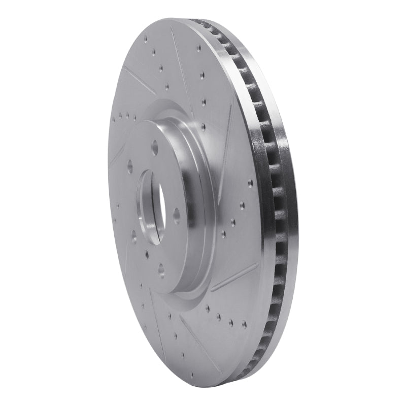 R1 Concepts R1 07-15 Infiniti G35 Front Right Drilled & Slotted Silver Brake Rotor