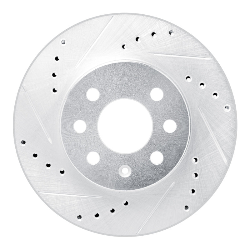 R1 Concepts R1 99-99 Daewoo Nubira Front Left Drilled & Slotted Silver Brake Rotor