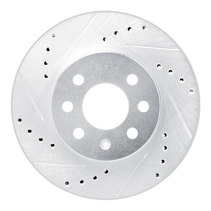 R1 Concepts R1 99-99 Daewoo Nubira Front Left Drilled & Slotted Silver Brake Rotor