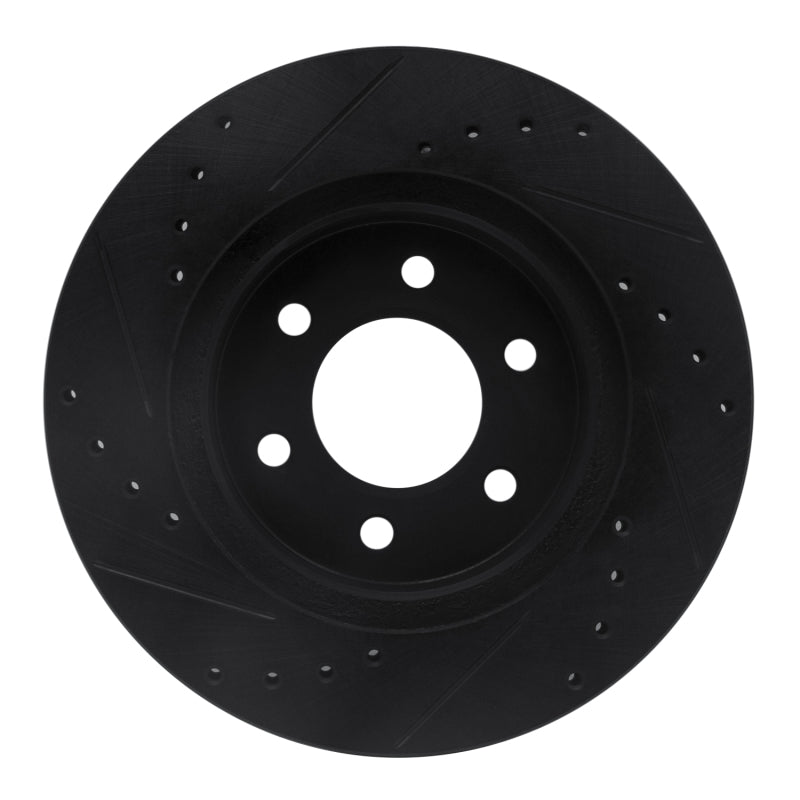 R1 Concepts R1 91-96 Dodge Dakota 4WD Front Right Drilled & Slotted Black Brake Rotor