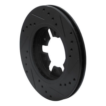 R1 Concepts R1 85-97 Nissan 720 DATSUN Front Left Drilled & Slotted Black Brake Rotor