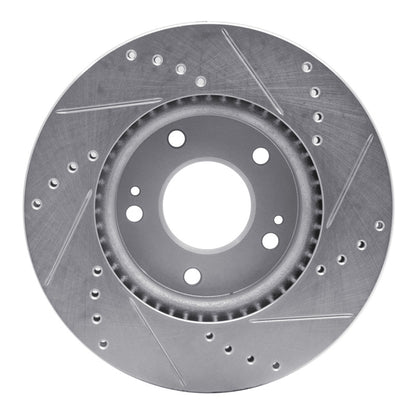 R1 Concepts R1 17-22 Hyundai Ioniq Front Left Drilled & Slotted Silver Brake Rotor