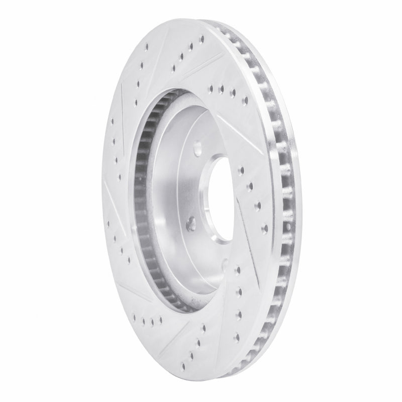 R1 Concepts R1 02-07 Chevrolet Equinox Front Right Drilled & Slotted Silver Brake Rotor