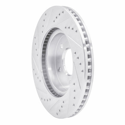 R1 Concepts R1 02-07 Chevrolet Equinox Front Right Drilled & Slotted Silver Brake Rotor