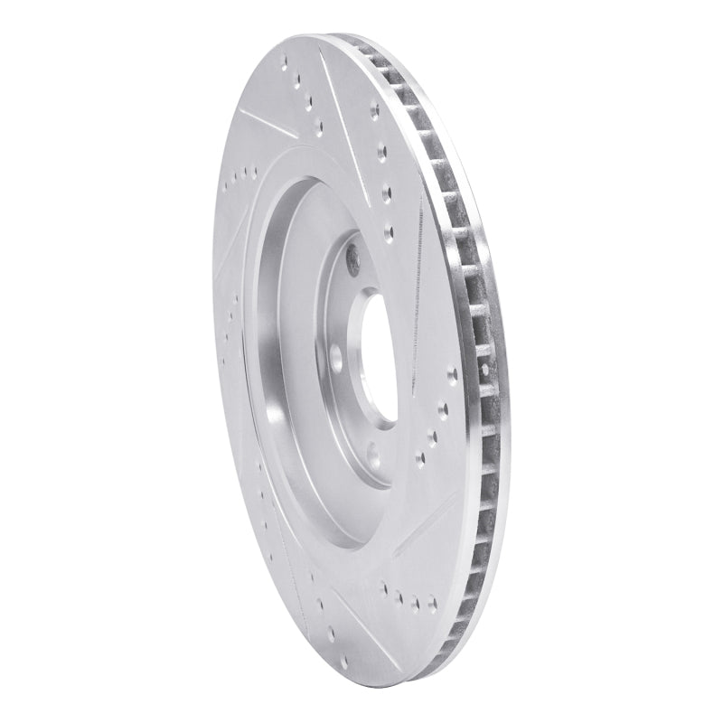 R1 Concepts R1 04-18 Audi A8 Rear Left Drilled & Slotted Silver Brake Rotor