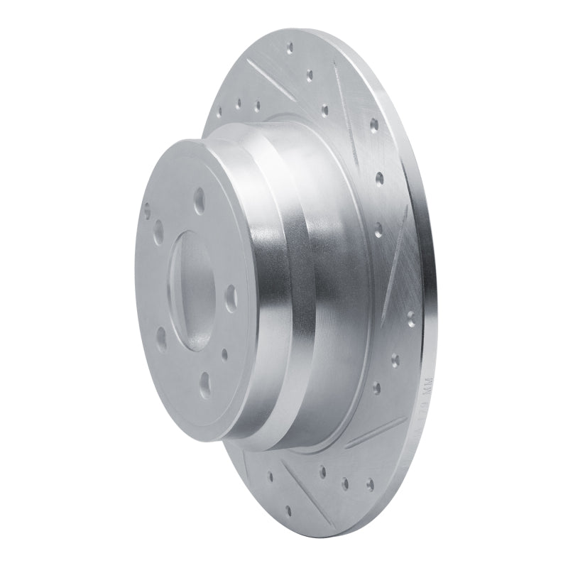 R1 Concepts R1 96-04 Volvo C70 Rear Right Drilled & Slotted Silver Brake Rotor