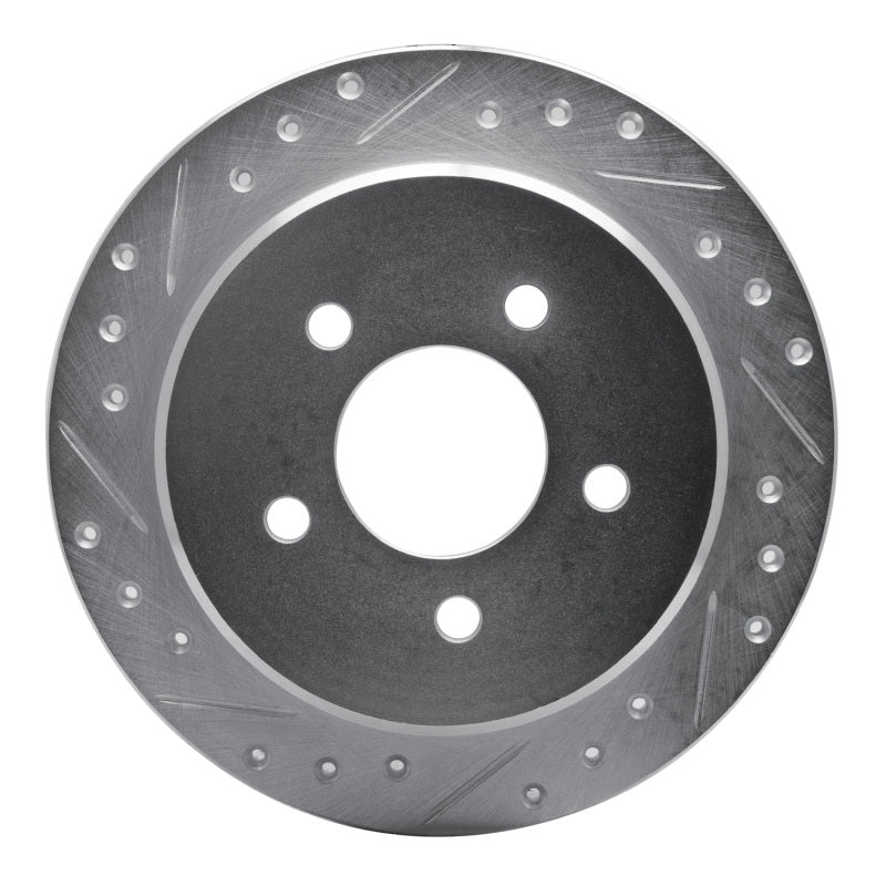 R1 Concepts R1 95-02 Ford Explorer Rear Left Drilled & Slotted Silver Brake Rotor