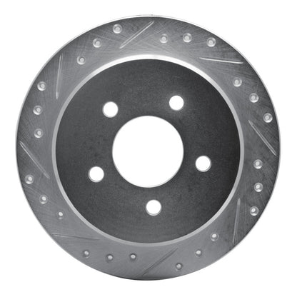 R1 Concepts R1 95-02 Ford Explorer Rear Left Drilled & Slotted Silver Brake Rotor
