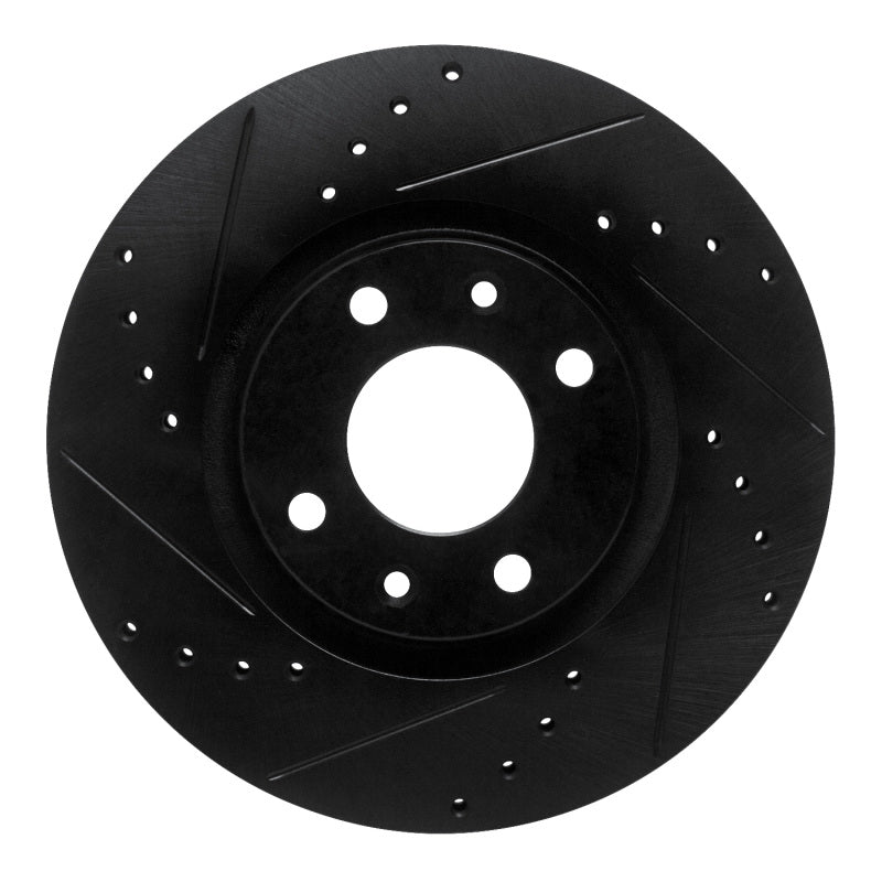 R1 Concepts R1 03-25 Peugeot Partner (Mexico) Front Left Drilled & Slotted Black Brake Rotor
