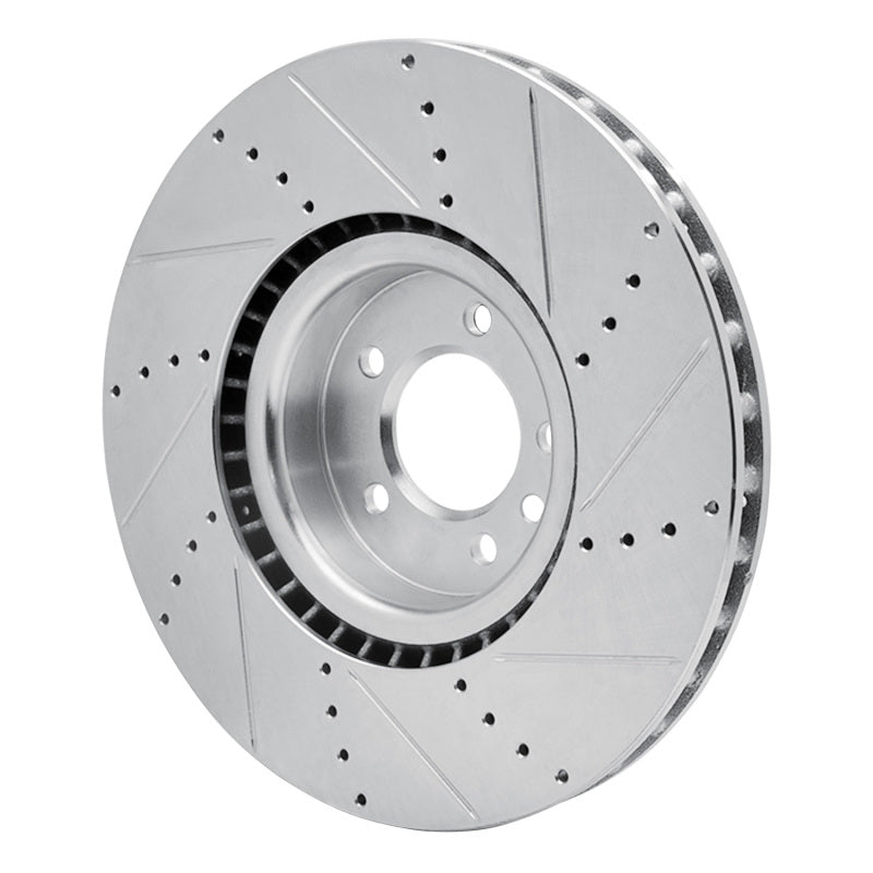 R1 Concepts R1 10-17 Land Rover Range Rover Front Left Drilled & Slotted Silver Brake Rotor