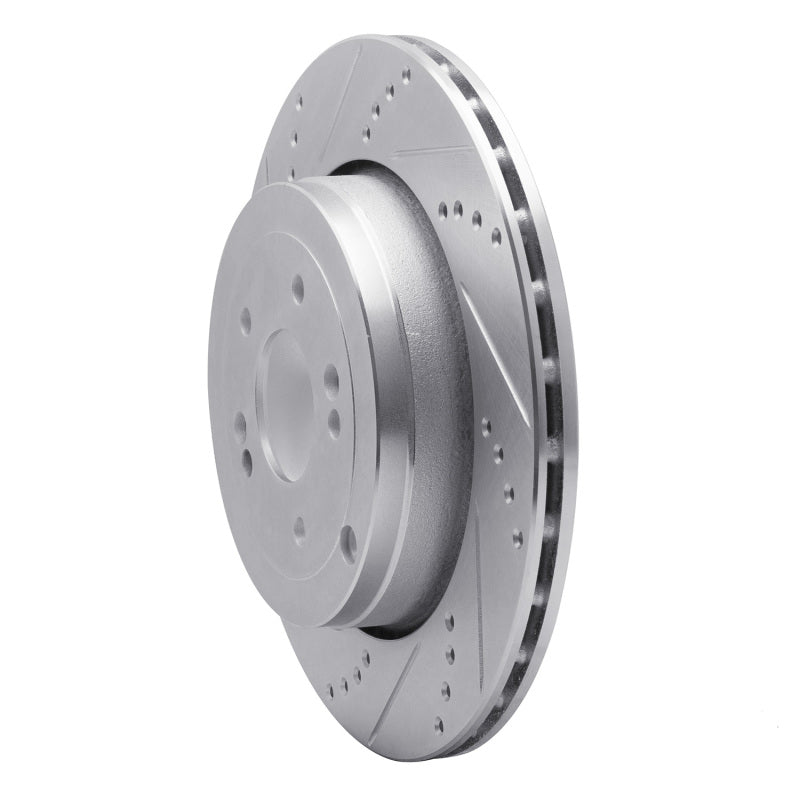 R1 Concepts R1 10-16 Hyundai Genesis Coupe Rear Left Drilled & Slotted Silver Brake Rotor