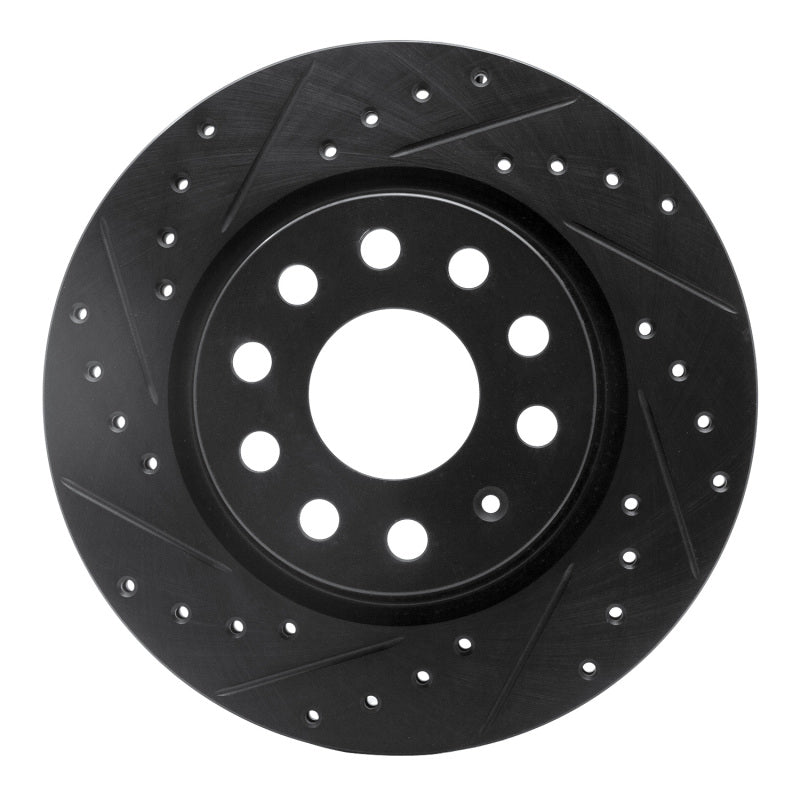 R1 Concepts R1 05-15 Volkswagen BORA (Mexico) Front Left Drilled & Slotted Black Brake Rotor