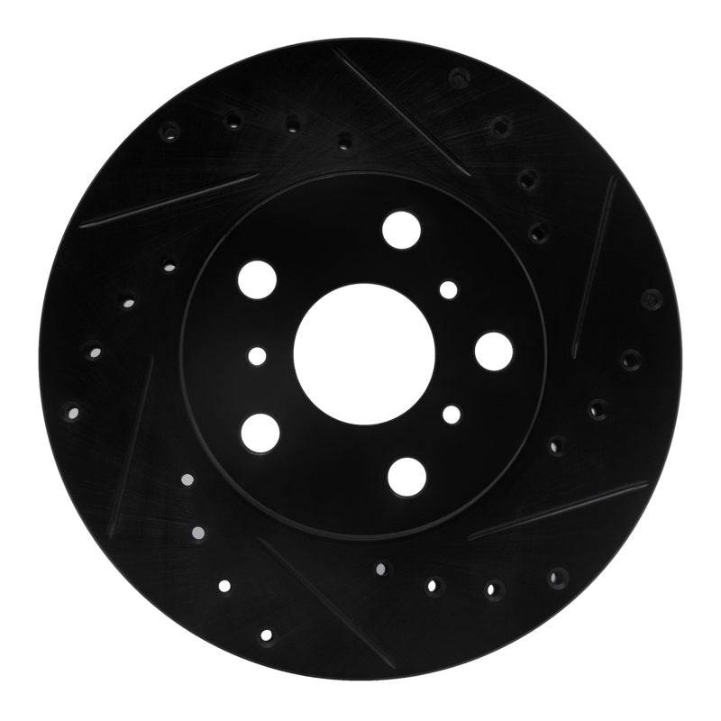 R1 Concepts R1 87-91 Toyota Camry Front Right Drilled & Slotted Black Brake Rotor