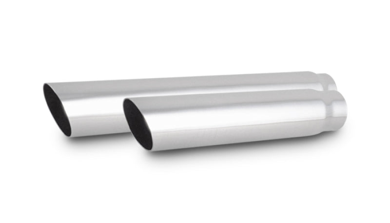 Vibrant 4in Round SS Truck/SUV Exhaust Tip (Single Wall Angle Cut) - 3in inlet 20in long