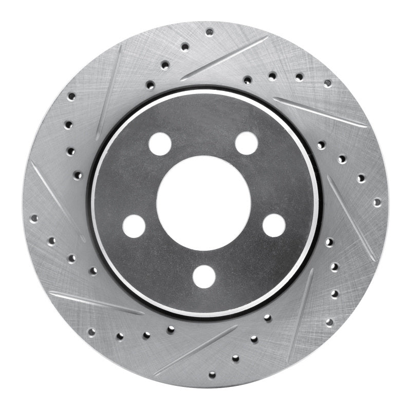 R1 Concepts R1 07-12 Dodge Nitro Front Left Drilled & Slotted Silver Brake Rotor