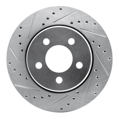 R1 Concepts R1 07-12 Dodge Nitro Front Left Drilled & Slotted Silver Brake Rotor