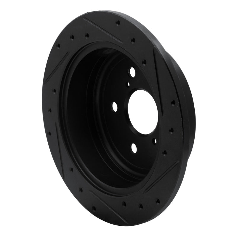 R1 Concepts R1 04-10 Toyota SIENNA Rear Left Drilled & Slotted Black Brake Rotor