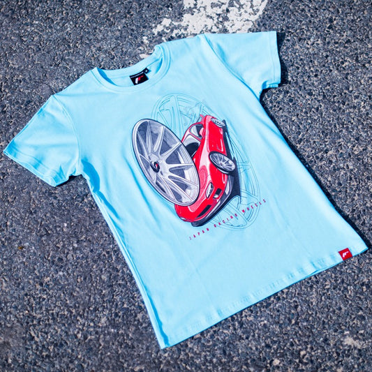 JR Wheels TSHIRT-MJR11T-S JR Men's T-Shirt JR-11 Car Turquoise Size S
