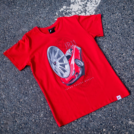 JR Wheels TSHIRT-MJR11R-S JR Men's T-Shirt JR-11 Car Red Size S