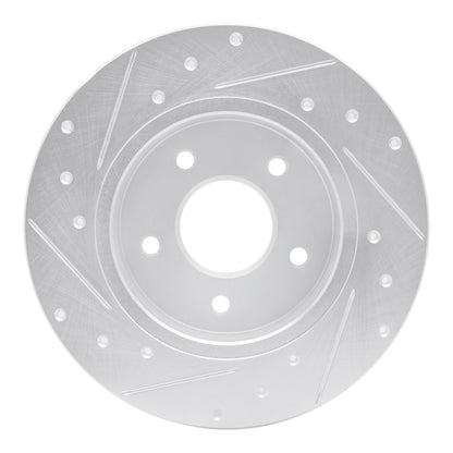 R1 Concepts R1 19-25 Nissan Kicks Rear Right Drilled & Slotted Silver Brake Rotor