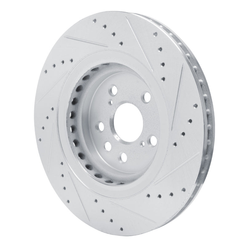R1 Concepts R1 20-25 Lexus RX350h Front Left Drilled & Slotted Silver Brake Rotor