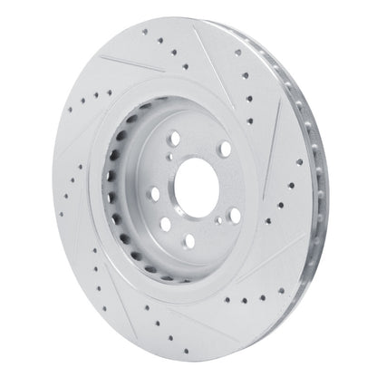 R1 Concepts R1 20-25 Lexus RX350h Front Left Drilled & Slotted Silver Brake Rotor
