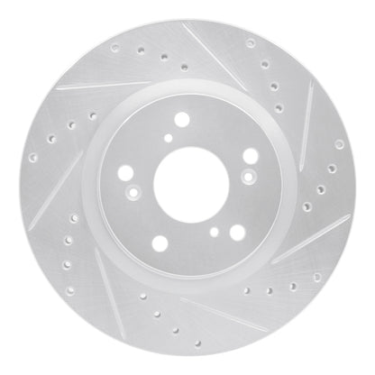R1 Concepts R1 12-16 Honda CR-V Front Right Drilled & Slotted Silver Brake Rotor