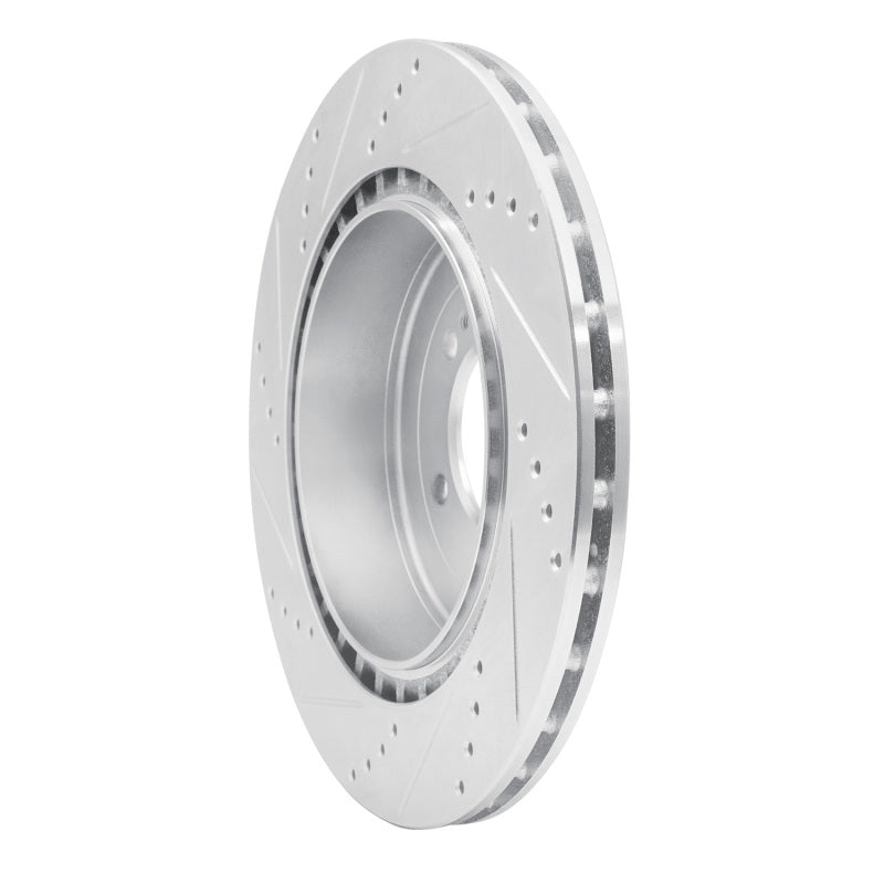 R1 Concepts R1 08-15 Mitsubishi Lancer Rear Right Drilled & Slotted Silver Brake Rotor