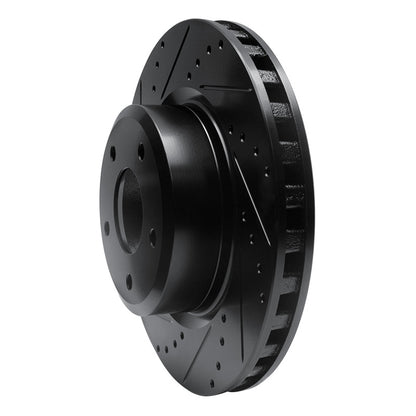 R1 Concepts R1 05-06 Pontiac GTO Front Left Drilled & Slotted Black Brake Rotor
