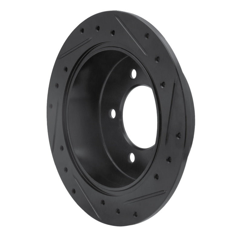 R1 Concepts R1 07-17 Chrysler 200 Rear Left Drilled & Slotted Black Brake Rotor