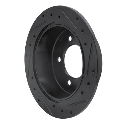 R1 Concepts R1 07-17 Chrysler 200 Rear Left Drilled & Slotted Black Brake Rotor
