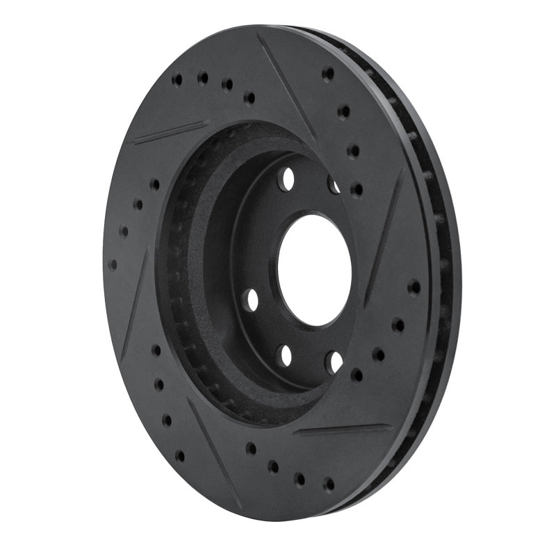 R1 Concepts R1 90-93 Asuna SUNFIRE Front Left Drilled & Slotted Black Brake Rotor