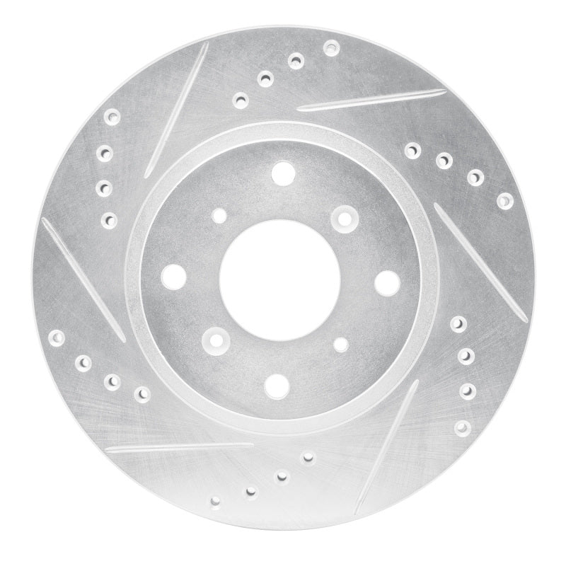 R1 Concepts R1 87-90 Acura Legend Front Left Drilled & Slotted Silver Brake Rotor