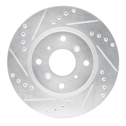 R1 Concepts R1 87-90 Acura Legend Front Left Drilled & Slotted Silver Brake Rotor