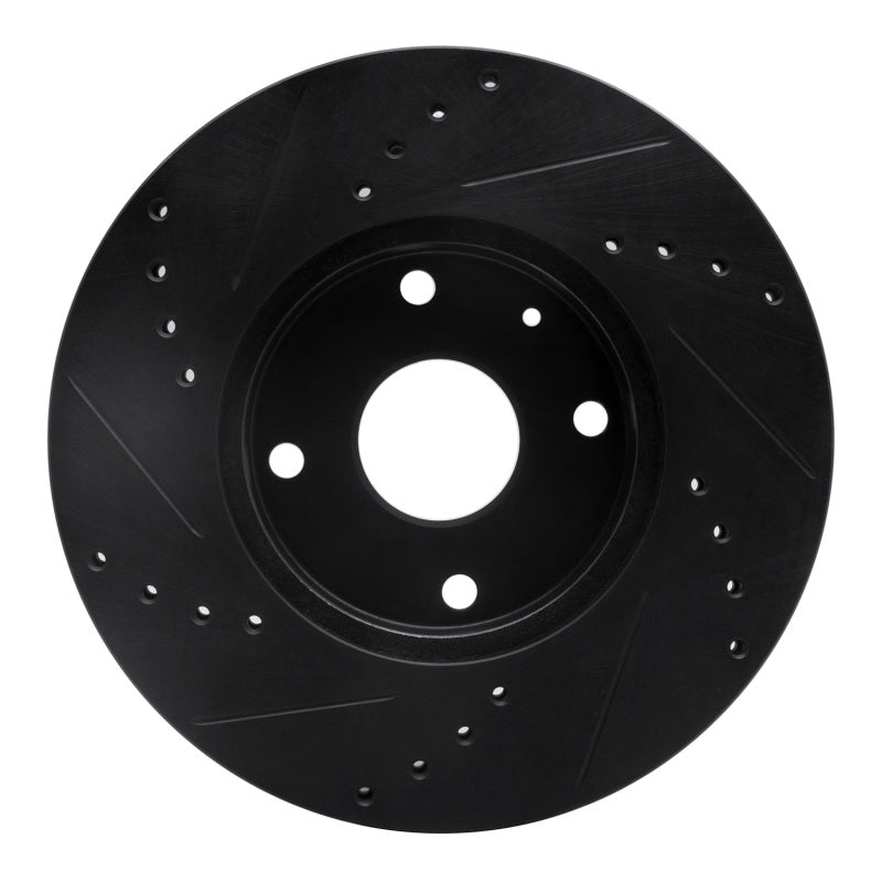 R1 Concepts R1 04-10 Chevrolet Epica (USA/Canada) Front Right Drilled & Slotted Black Brake Rotor