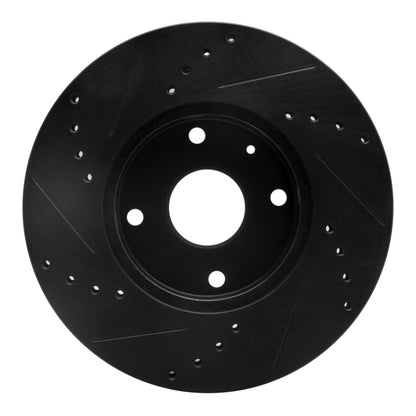 R1 Concepts R1 04-10 Chevrolet Epica (USA/Canada) Front Right Drilled & Slotted Black Brake Rotor
