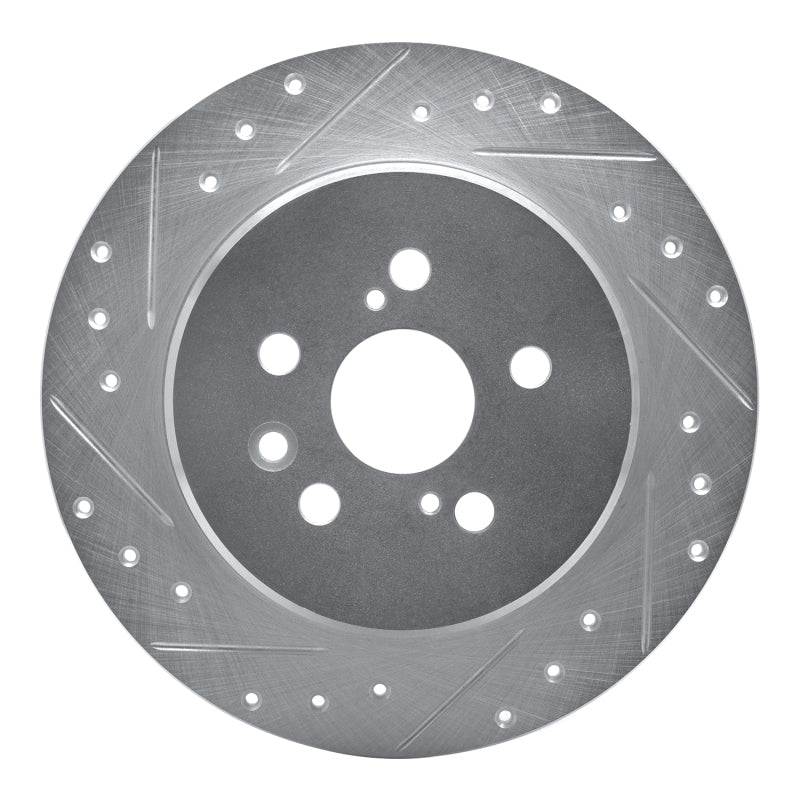 R1 Concepts R1 90-93 Toyota Celica Rear Left Drilled & Slotted Silver Brake Rotor