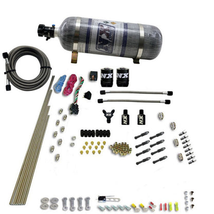Nitrous Express 8 Cyl Dry Direct Port 2 Solenoids Nitrous Kit (200-600HP) w/Composite Bottle
