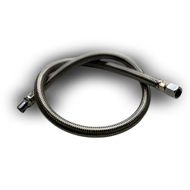 Kleinn Air Horns Kleinn 28In Stainless Steel Braided Leader Hose Extension - 1/4In F NPT Inlet/ 1/4In M NPT Outlet