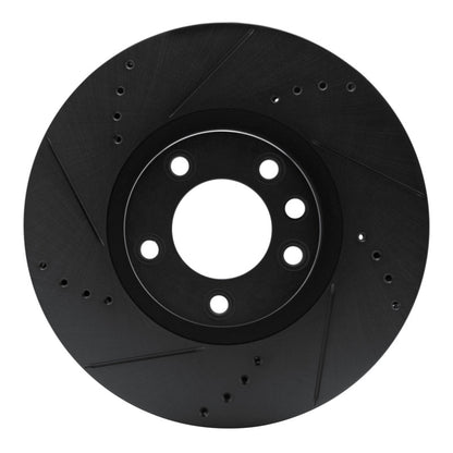 R1 Concepts R1 11-18 Porsche Cayenne Right Front Drilled & Slotted Black Brake Rotor
