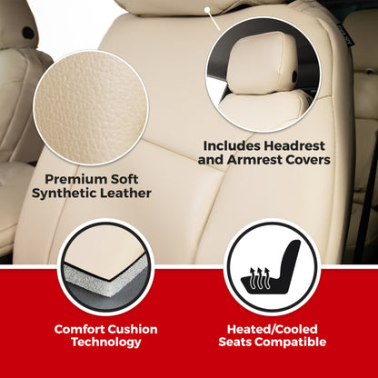 Covercraft 23-26 Ford F250-F550 SD Leatherette PrecisionFit Custom 2nd Row Seat Covers - Med Grey