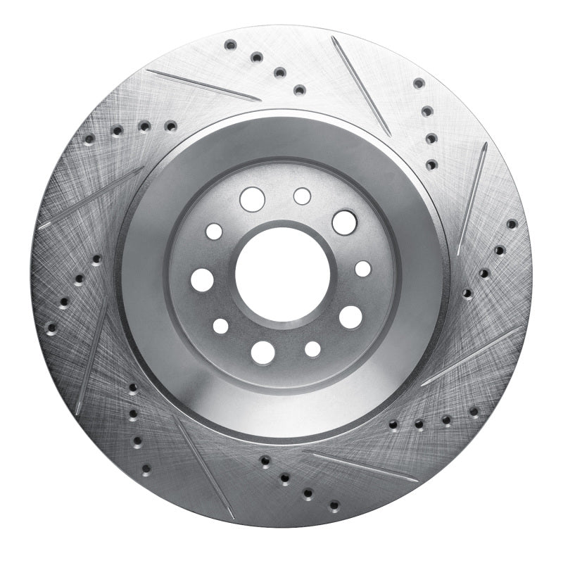 R1 Concepts R1 17-24 Maserati LeVante Rear Left Drilled & Slotted Silver Brake Rotor