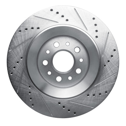 R1 Concepts R1 17-24 Maserati LeVante Rear Left Drilled & Slotted Silver Brake Rotor