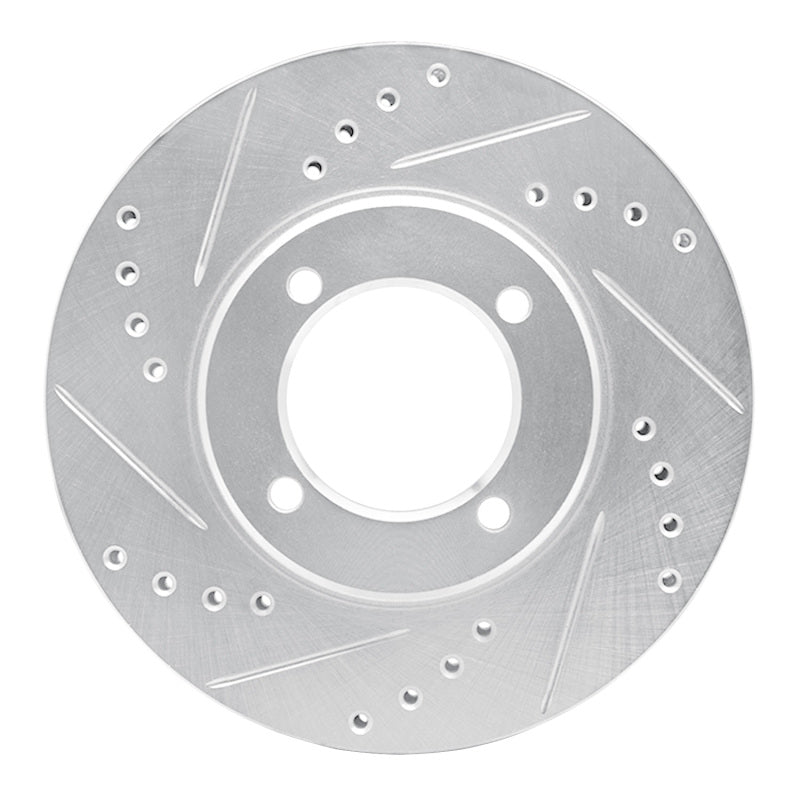 R1 Concepts R1 84-87 Toyota Cressida Front Left Drilled & Slotted Silver Brake Rotor