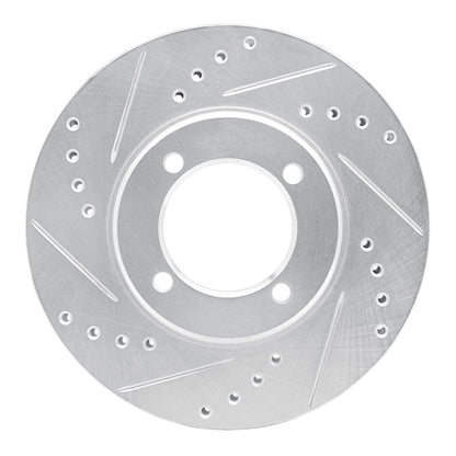 R1 Concepts R1 84-87 Toyota Cressida Front Left Drilled & Slotted Silver Brake Rotor