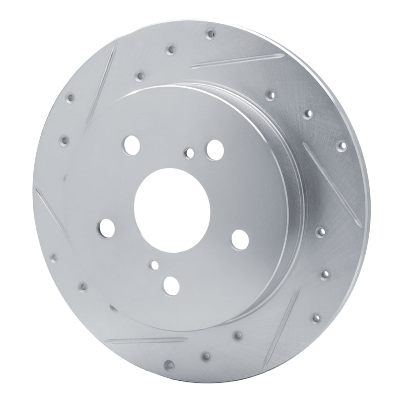 R1 Concepts R1 15-25 Lexus ES350 Rear Left Drilled & Slotted Silver Brake Rotor